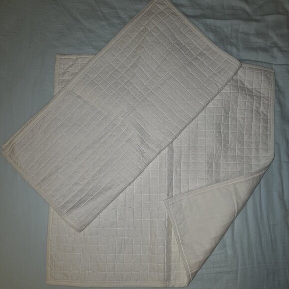 Urban Habitat‎ 26" Quilted Euro White Square Pillow Shams Set of 2 , 100% Cotton - Picture 2 of 7